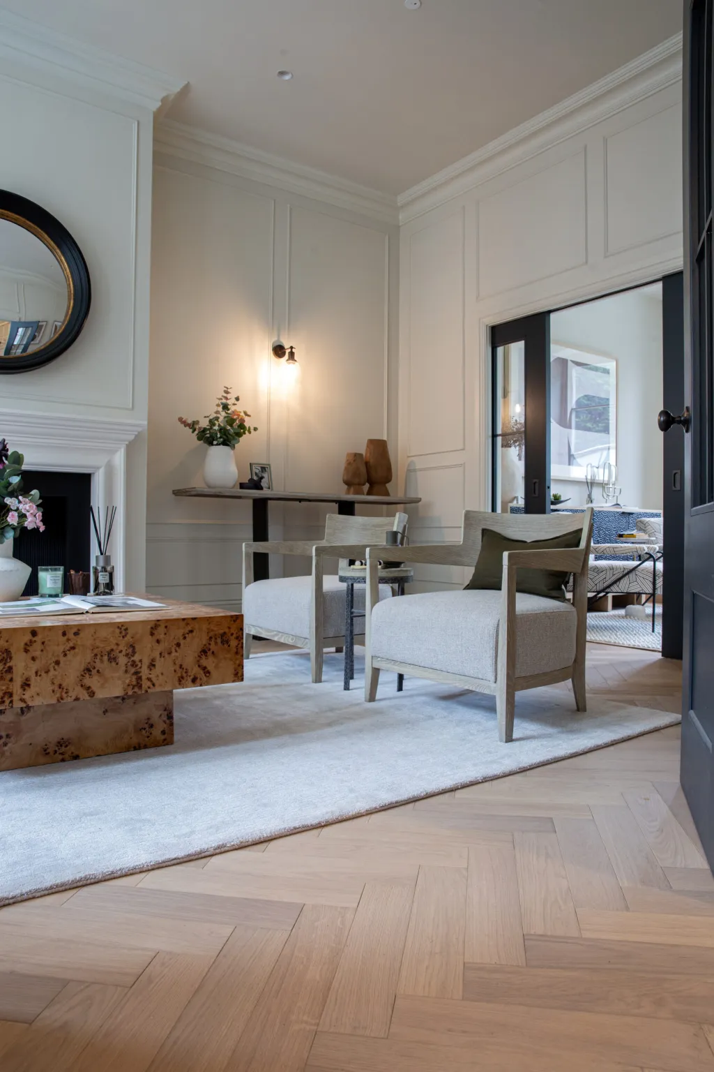 Interior vivienda Eixample parquet espiga